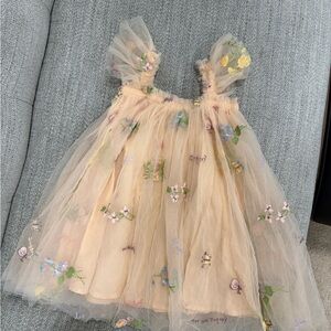 MiniOlie Floral Embroidered Tulle Dress